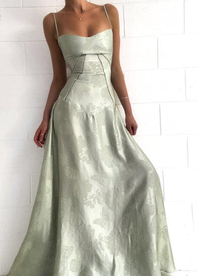 Flair - Satiniertes Spaghettiträger Maxi-Kleid