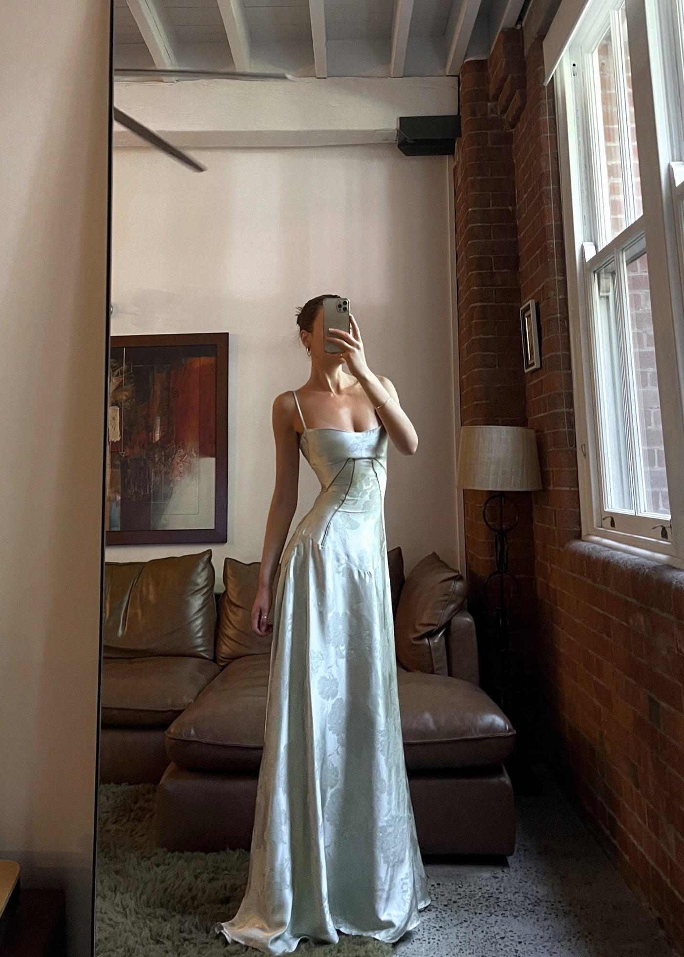 Flair - Satiniertes Spaghettiträger Maxi-Kleid
