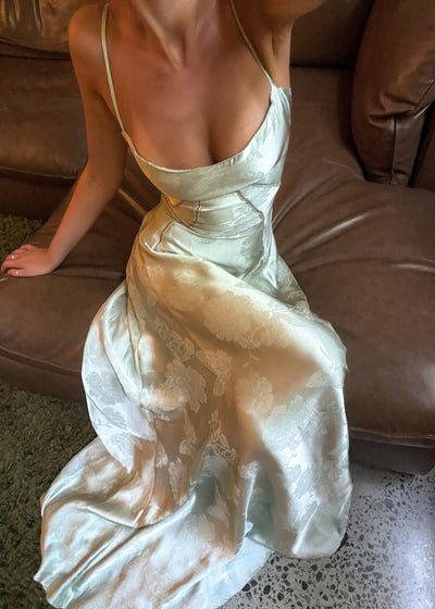 Flair - Satiniertes Spaghettiträger Maxi-Kleid