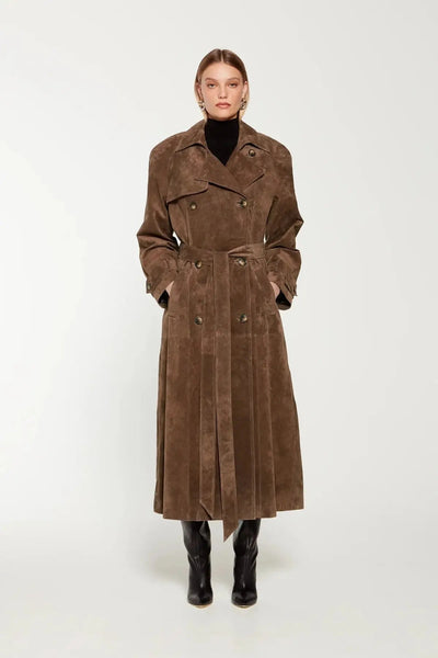 Flair - Damen Warme Wildleder Trenchcoat | Winter