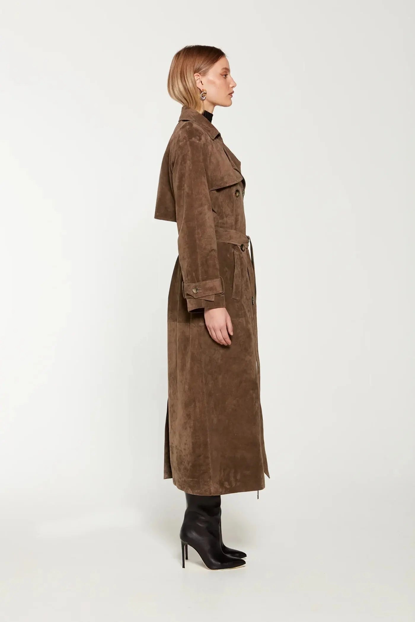 Flair - Damen Warme Wildleder Trenchcoat | Winter