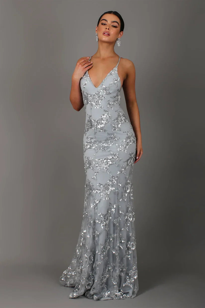 Flair - Abendkleid mit Glitzerapplikationen | Eleganz & Glamour | Figurbetonter Schnitt