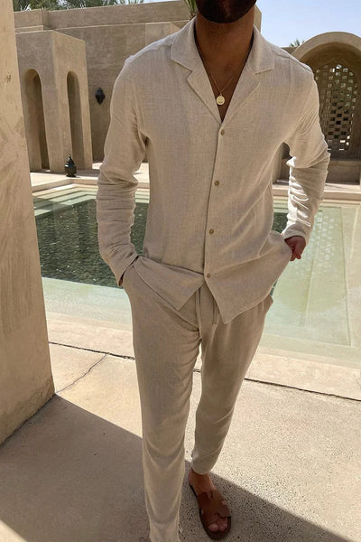 Flair - Herren Sommer-Set aus Leinen - Hemd & Hose im entspannten Resort-Stil