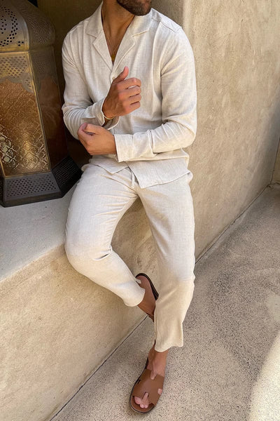 Flair - Herren Sommer-Set aus Leinen - Hemd & Hose im entspannten Resort-Stil