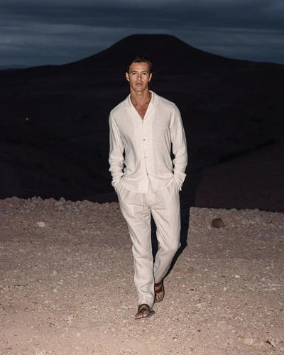 Flair - Herren Sommer-Set aus Leinen - Hemd & Hose im entspannten Resort-Stil
