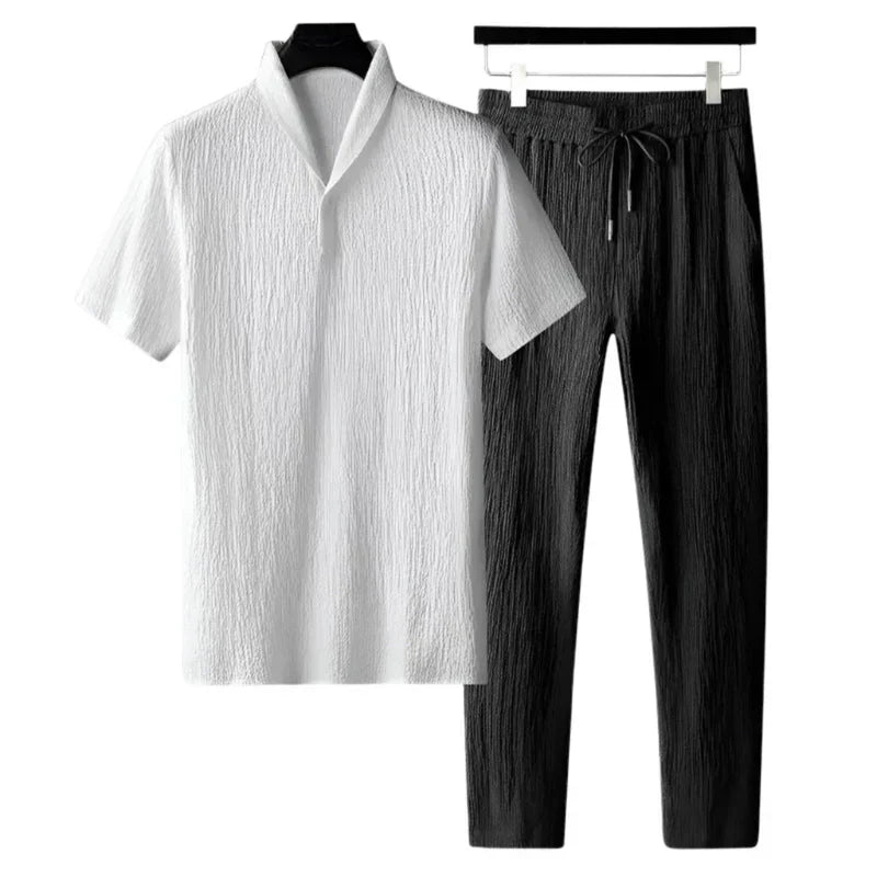 Flair - Herren Sommer Set aus Baumwolle – Polo & Hose im Old-Money Stil