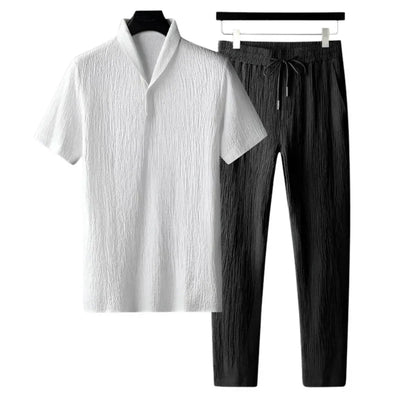 Flair - Herren Sommer Set aus Baumwolle – Polo & Hose im Old-Money Stil