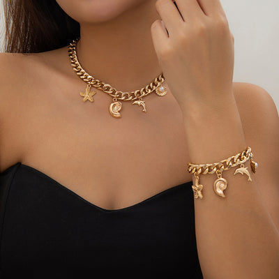 Flair - Delphin Seestern Halskette Armbänder