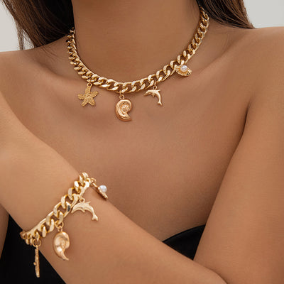 Flair - Delphin Seestern Halskette Armbänder