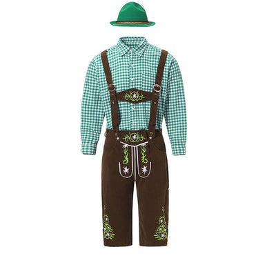 Flair - Herren Oktoberfest Trachten Set Herren – Komplettes Outfit mit Lederhosen, Hemd und Hut