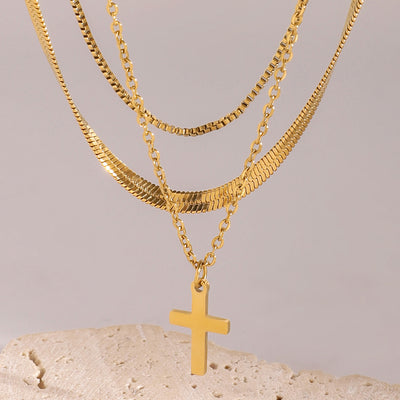 Flair - Einfache Kreuz-Halskette