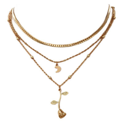 Flair - Mehrschichtige Mondgold-Halsketten