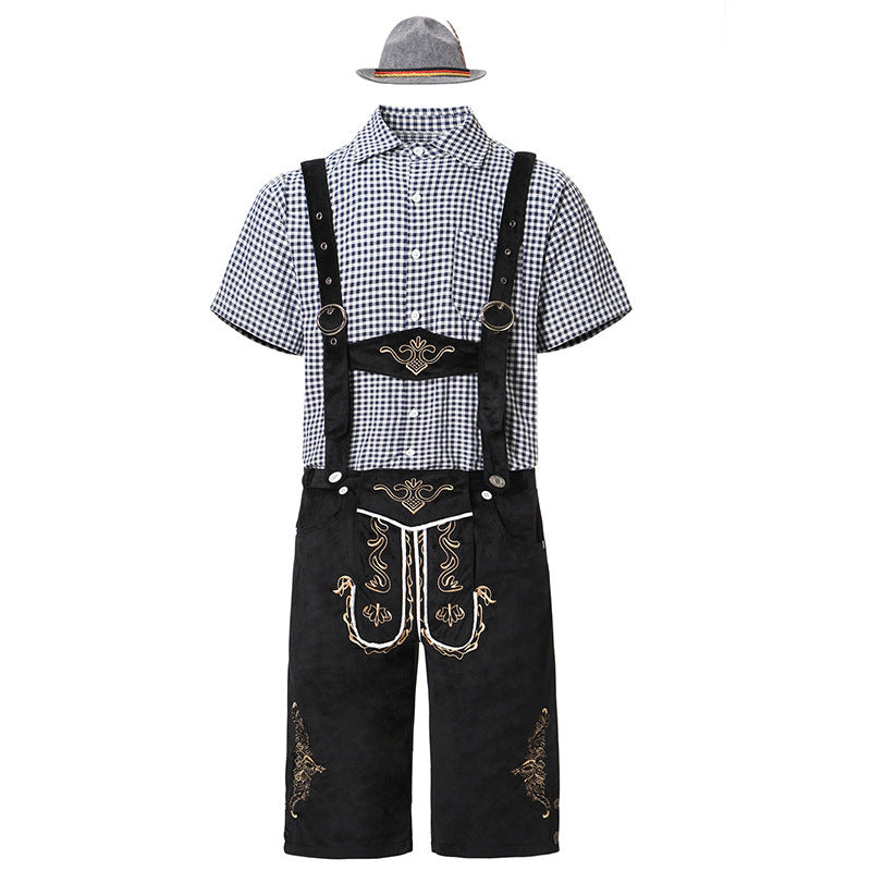 Flair - Herren Oktoberfest Trachten Set Herren – Komplettes Outfit mit Lederhosen, Hemd und Hut