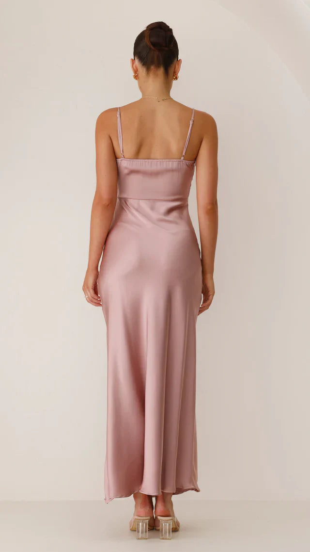 Flair - Satinkleid mit Schlitz – Sommerliches Abendkleid für Damen