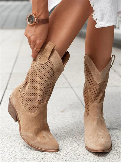 Flair - Damen Schicke Cowboy-Stiefel | Reißverschluss