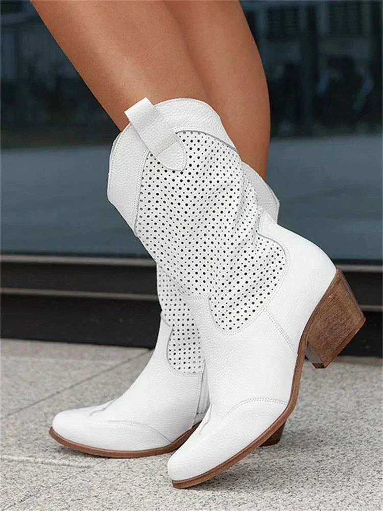 Flair - Damen Schicke Cowboy-Stiefel | Reißverschluss