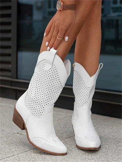 Flair - Damen Schicke Cowboy-Stiefel | Reißverschluss