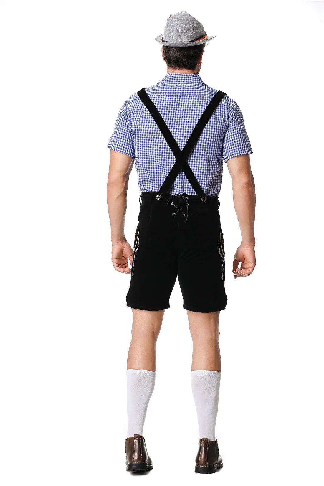 Flair - Herren Oktoberfest Trachten Set Herren – Komplettes Outfit mit Lederhosen, Hemd und Hut