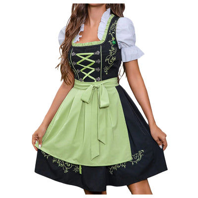 Flair - Damen Traditionell Grünes Dirndl Kleid für Damen | Oktoberfest