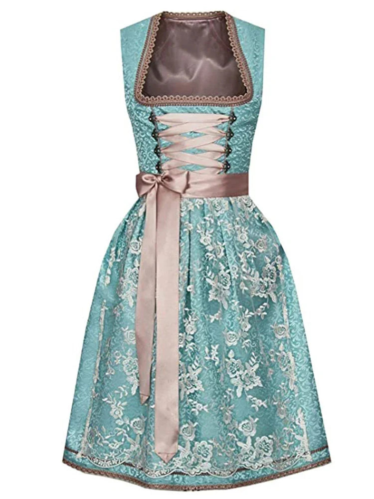 Flair - Damen Midi Bayerisches Dirndl Kleid | Oktoberfest