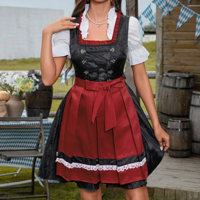 Flair - Damen Klassisches Bayerisches Dirndl Kleid Mit Schürze | Oktoberfest