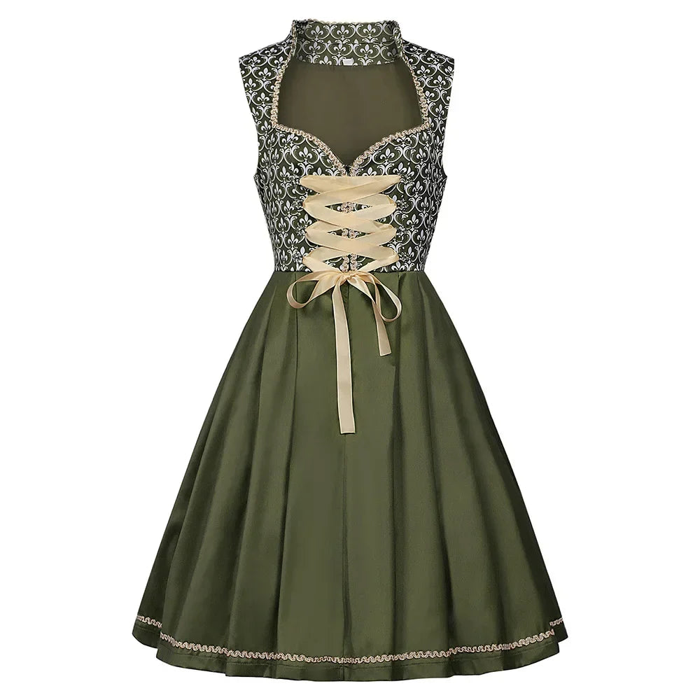 Flair - Damen Grün Trachten Dirndl Kleid | Oktoberfest