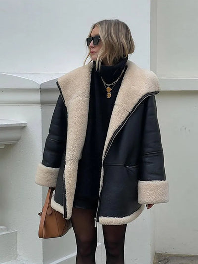 Flair - Übergroße Jacke aus Shearling