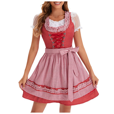Flair - Damen Rot Dirndl Kleid | Oktoberfest