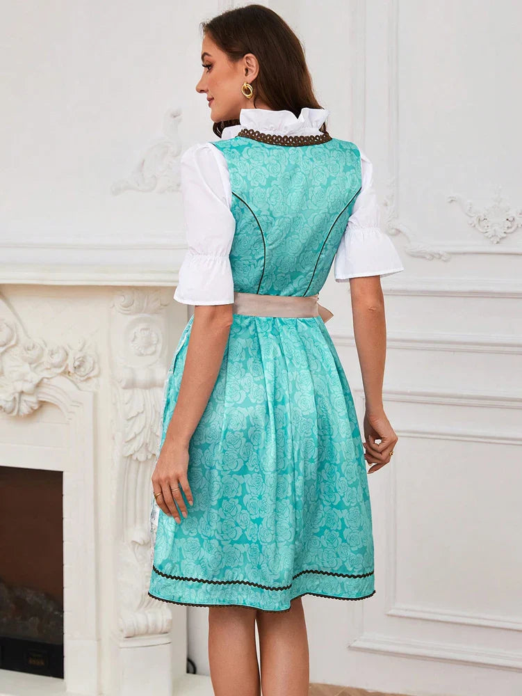 Flair - Damen Midi Bayerisches Dirndl Kleid | Oktoberfest