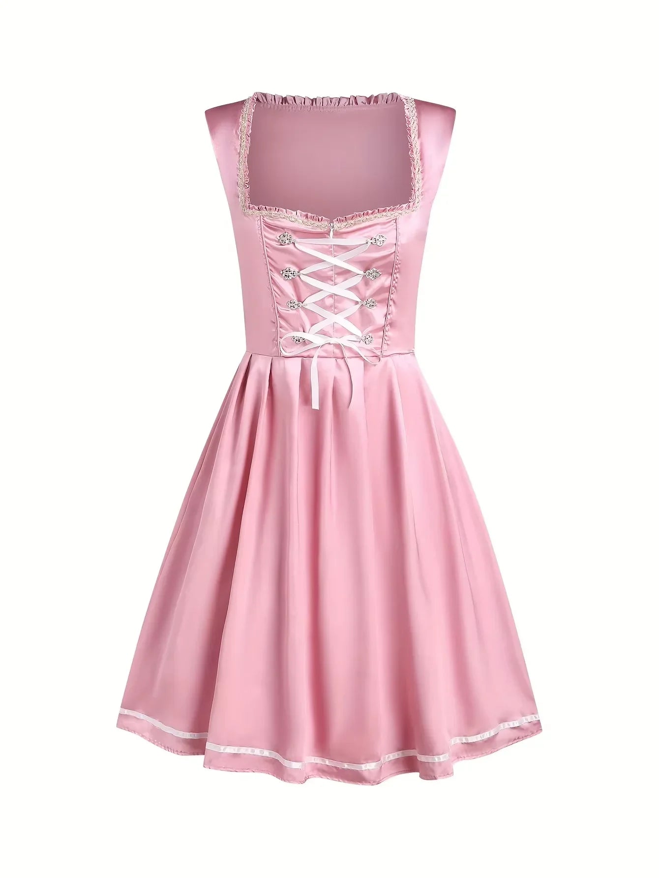 Flair - Damen Rosa Bayerisches Dirndl Kleid | Oktoberfest