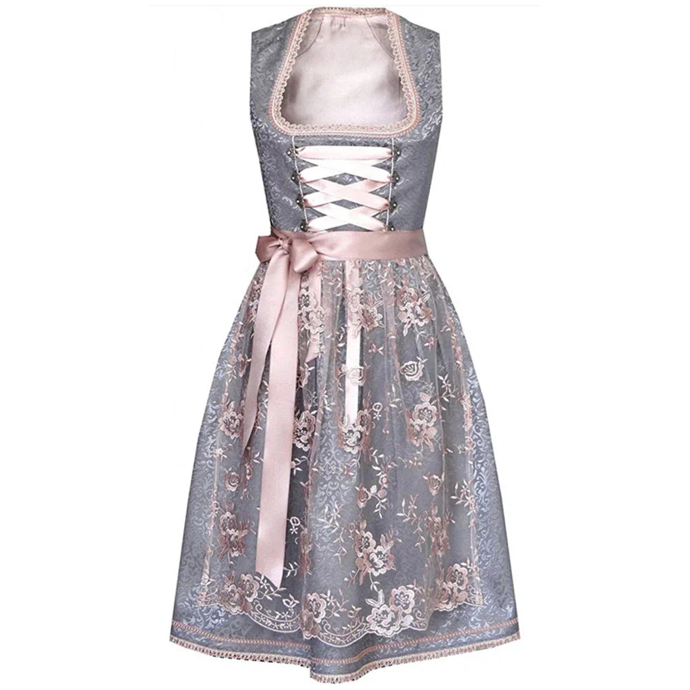 Flair - Damen Midi Bayerisches Dirndl Kleid | Oktoberfest