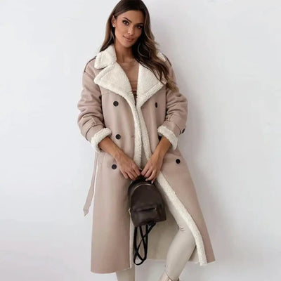 Flair - Damen Lange Klassische Jacke | Fütterung und Teddykragen