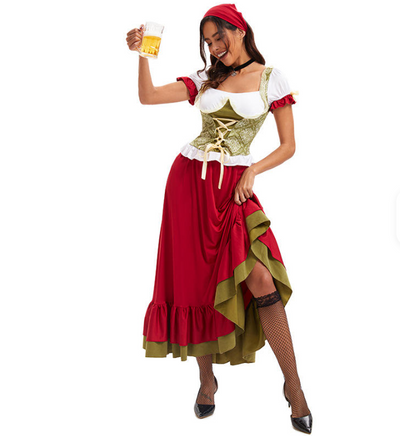 Flair - Damen Langes Traditionell Dirndl Kleid | Oktoberfest