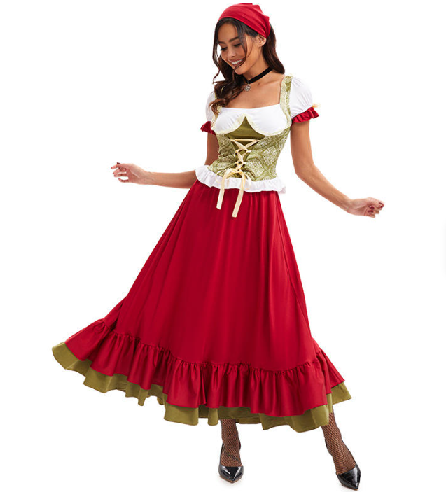 Flair - Damen Langes Traditionell Dirndl Kleid | Oktoberfest