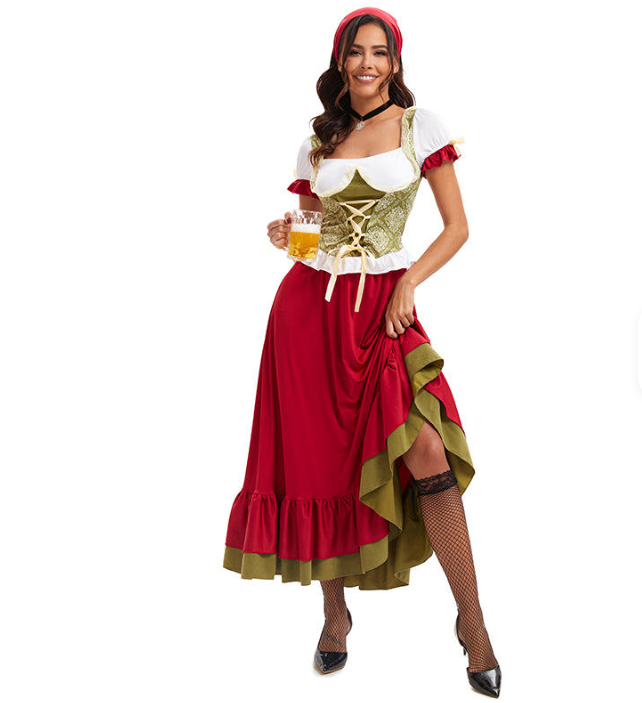 Flair - Damen Langes Traditionell Dirndl Kleid | Oktoberfest
