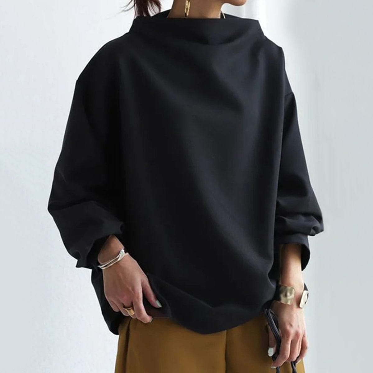 Flair - Damen Hoher Kragen Pullover | Lang