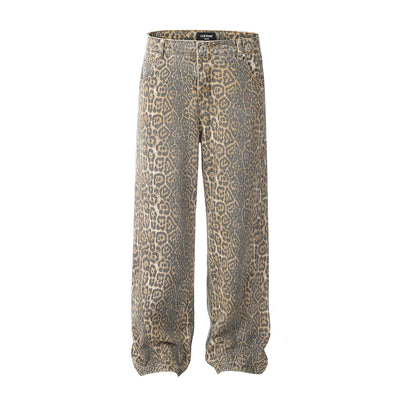 Flair - Vintage-Jahrhundert-Jeans mit Leopardenmuster