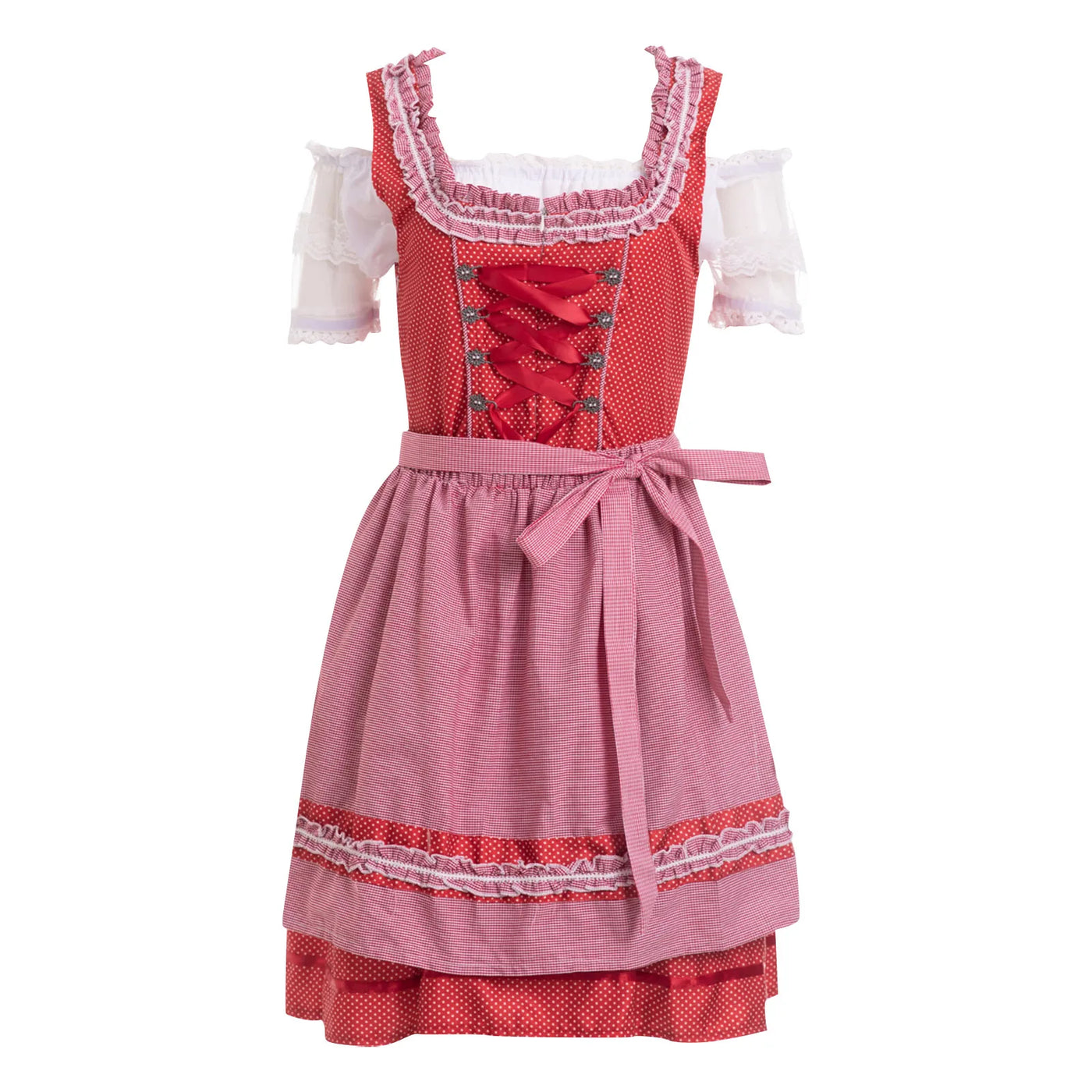 Flair - Damen Rot Dirndl Kleid | Oktoberfest