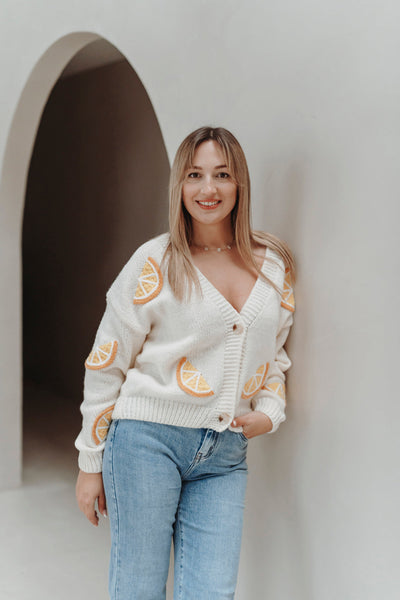 Flair - Cardigan mit Orangenstickerei