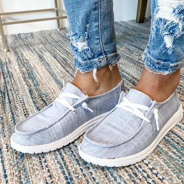 Flair - Canvas-Flatschuhe mit Schnürung (Women) | Herbst
