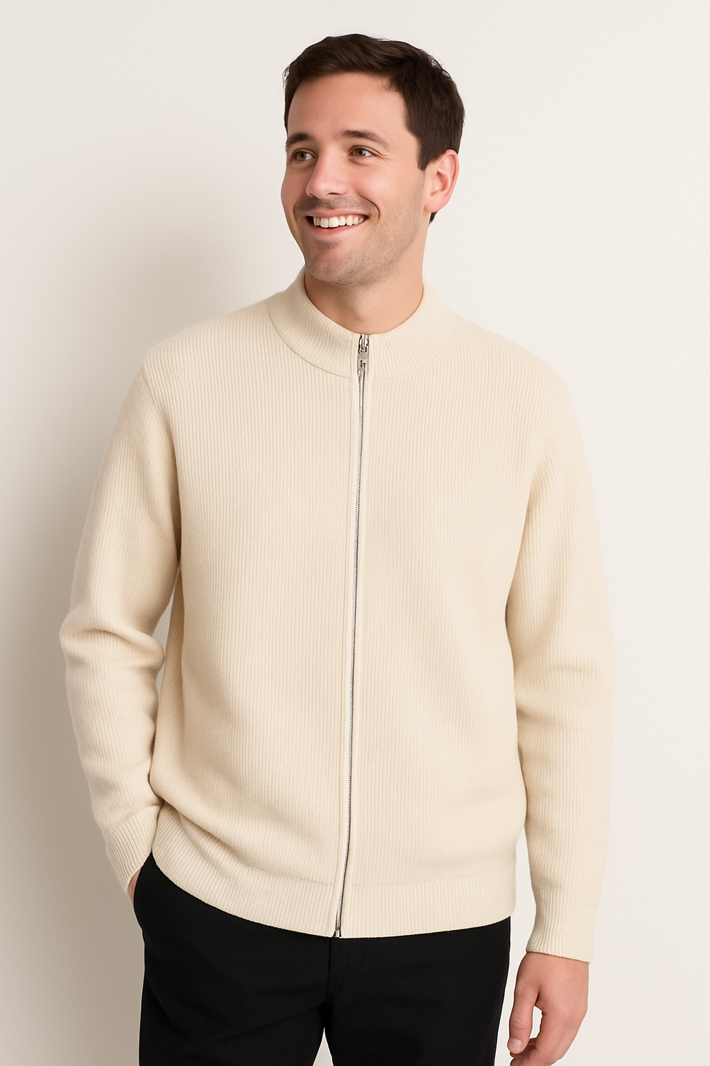 Flair - Herren Reißverschluss Pullover | Woll