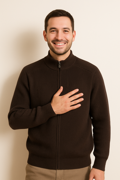 Flair - Herren Reißverschluss Pullover | Woll