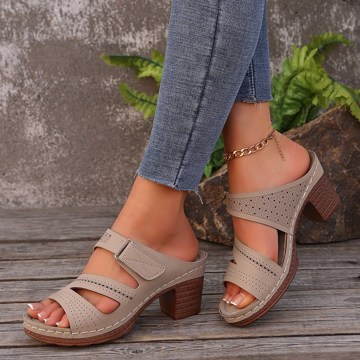 Flair - Sommer-Schuhe mit quadratischem Absatz