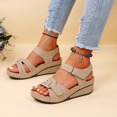 Flair - Sommerliche Klettverschluss-Keilsandalen
