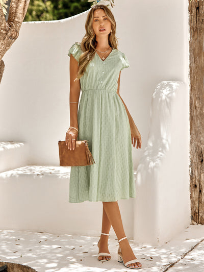 Flair - Sommerliches Freizeitkleid mit V-Ausschnitt