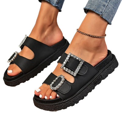 Flair - Modische Sandalen mit Strass-Gürtelschnalle