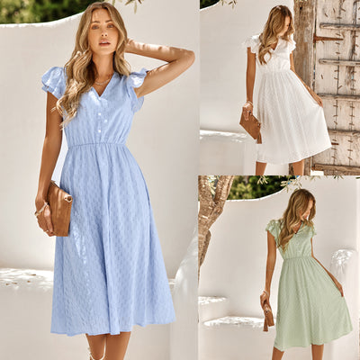Flair - Sommerliches Freizeitkleid mit V-Ausschnitt