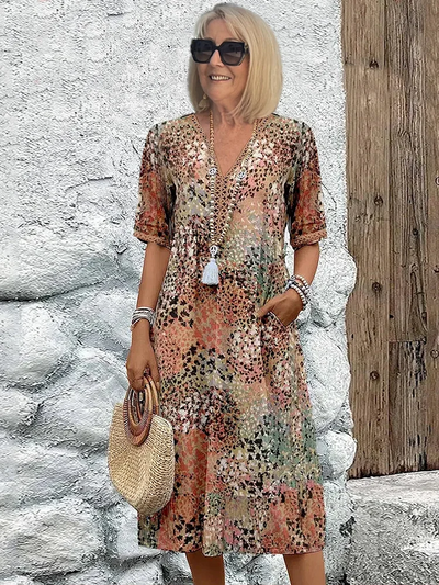 Flair - Weiches Damenkleid Mit V Ausschnitt