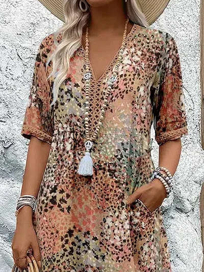 Flair - Weiches Damenkleid Mit V Ausschnitt