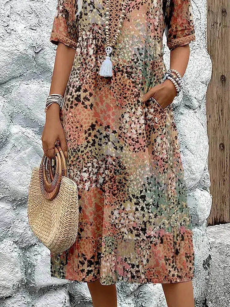 Flair - Weiches Damenkleid Mit V Ausschnitt